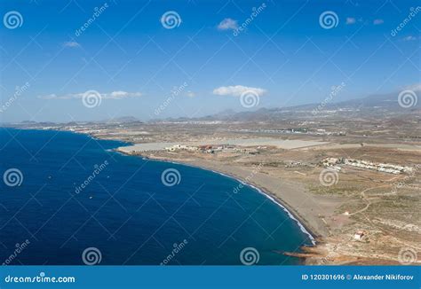 Playa De La Tejita Aerial View Stock Photo - Image of vacation ...