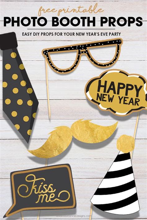 New Year S Eve Photo Booth Props Free DIY Printable Diy Photo Booth