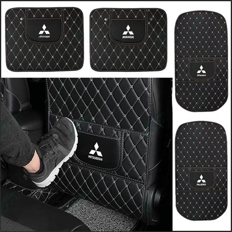 2 Pcs Car Seat Anti Kick Pads Waterproof Anti Dirty Protective Leather