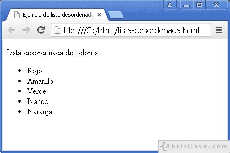 Listas En HTML Tutorial De HTML Abrirllave