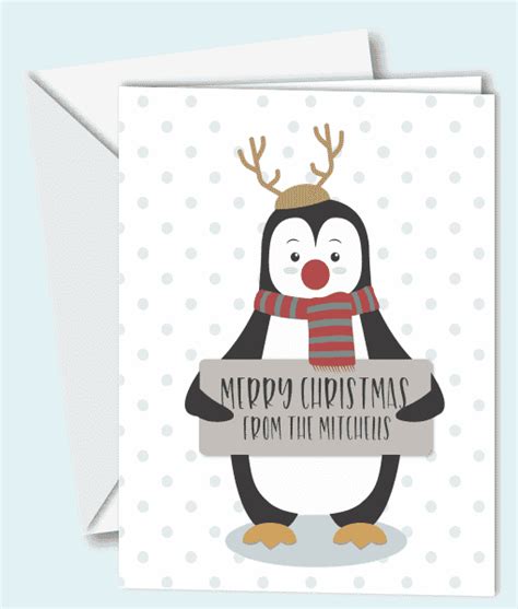 Personalised Penguin Christmas Cards | ABC Prints