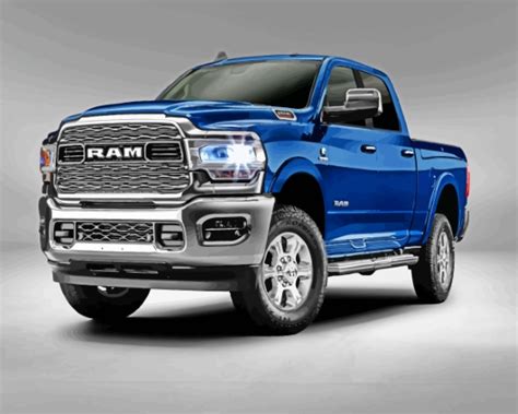 Blue Pickup Ram Truck - 5D Diamond Painting - DiamondPainting5d.SHOP