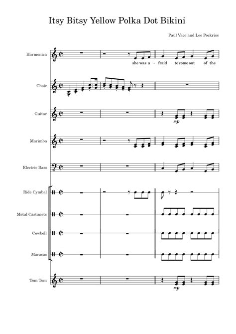 Itsy Bitsy Yellow Polka Dot Bikini Sheet Music For Trumpet In B Flat