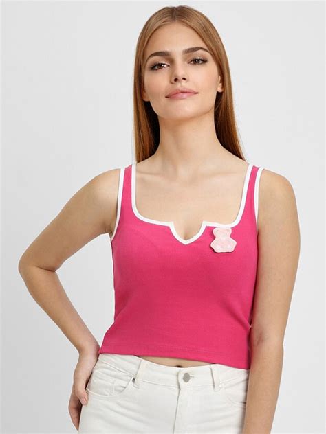 Buy Forever 21 Sleeveless Fitted Cotton Crop Top Tops For Women 24837096 Myntra