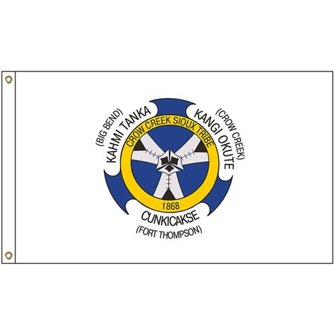 NAT-5×8-CCS 5′ x 8′ Crow Creek Sioux Tribe Flag With Heading And