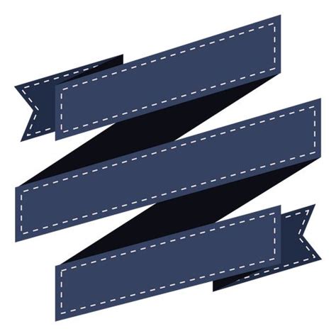 Blue Flat Ribbon Detail Png Design