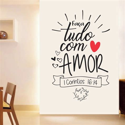 Adesivo Parede Frase Faça Tudo Amor Coríntios 16 14 Elo7