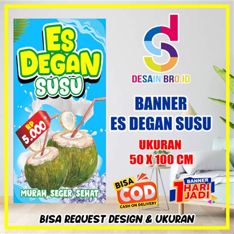 Jual SPANDUK BANNER ES DEGAN SUSU BISA CUSTOM UKURAN 50X100 CM