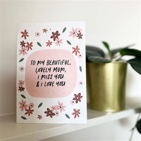 I Miss You Plantable Seeded Mother S Day Card Sweetlove Press Personalised Prints Funny