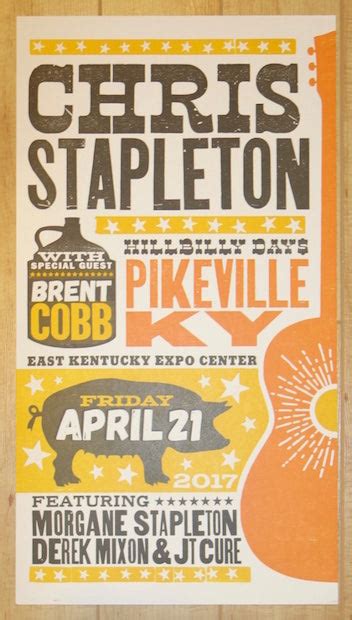 2017 Chris Stapleton Pikeville I Letterpress Concert Poster By Brad