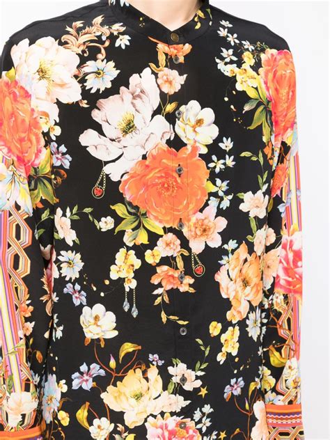 Camilla Floral Print Silk Shirt Farfetch