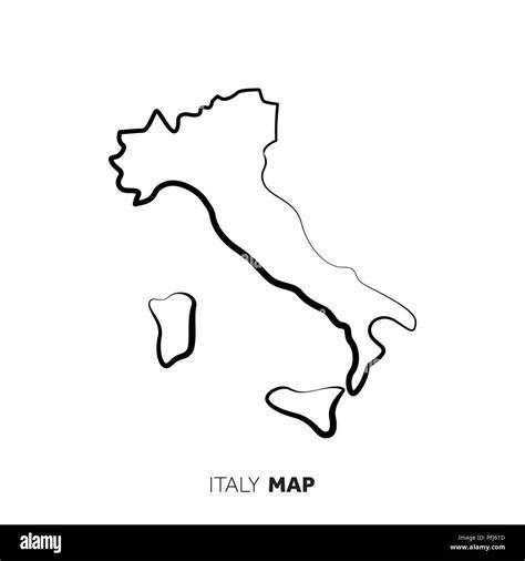 Italy Map Outline Vector