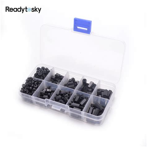 Pcs M Nylon Black M F Hex Spacers Screw Nut Assortment Kit Stand