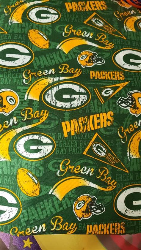 Green Bay Packers Nfl Fabric By The Yard Fat Quarters Football Etsy