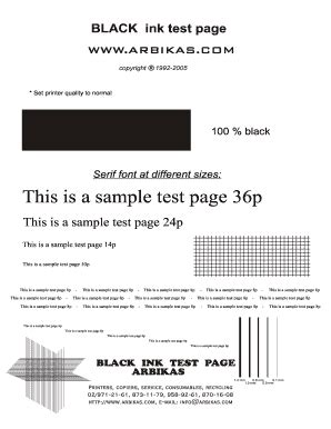 Printer Test Page Black And White Pdf - Fill Online, Printable ...