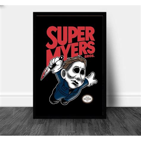 Quadro Decorativo Mario Michael Myers Bros Arte Jogo Shopee Brasil