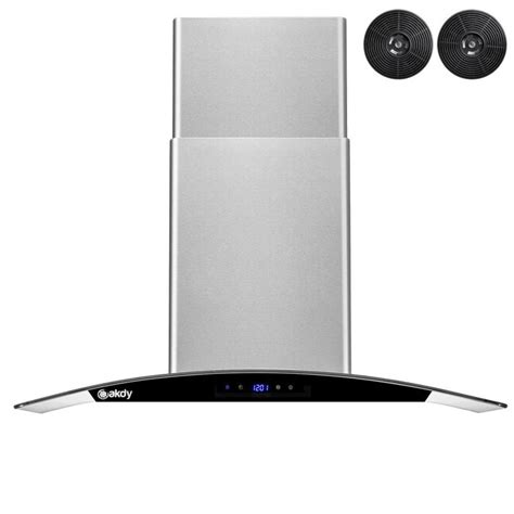 Akdy 30 In 217 Cfm Convertible Stainless Steelclear Wall Mounted Range