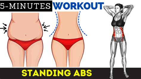 5 Min STANDING ABS Workout Lose UPPER BELLY And LOWER BELLY Fat In 1