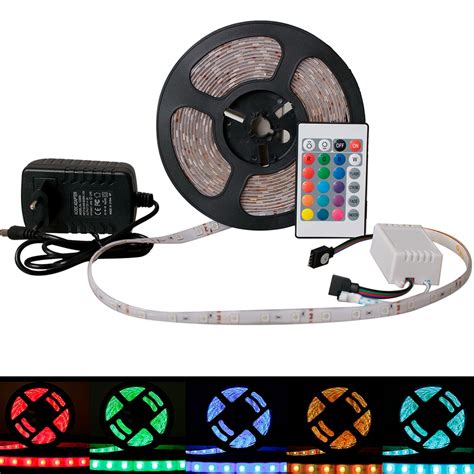 Fita Led Rgb 5050 Rolo 5m 300 Leds Ip65 Controle Fonte E Fita