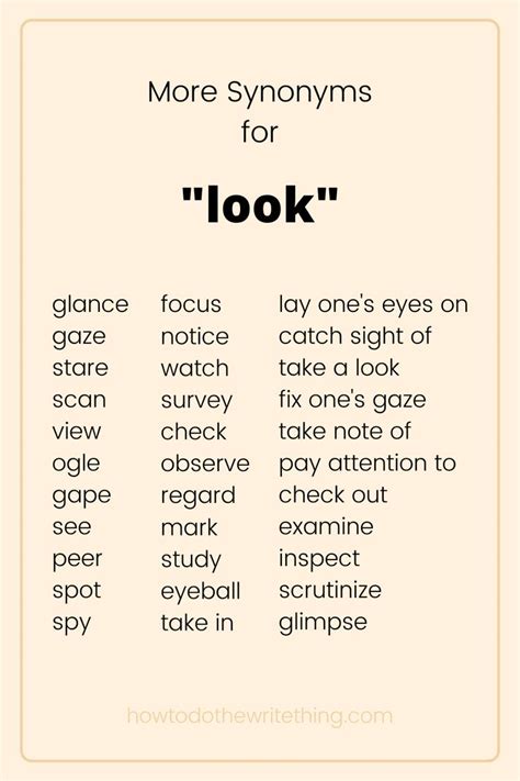 More Synonyms For Look Writing Tips Writing Words Book Writing