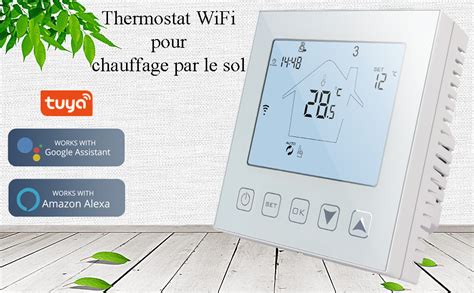 KETOTEK Thermostat Connecté WiFi Chauffage au Sol Electrique 16A avec