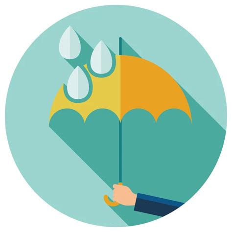 Vector Symbol Of Umbrella Protection From Rain Drops — Stock Vector