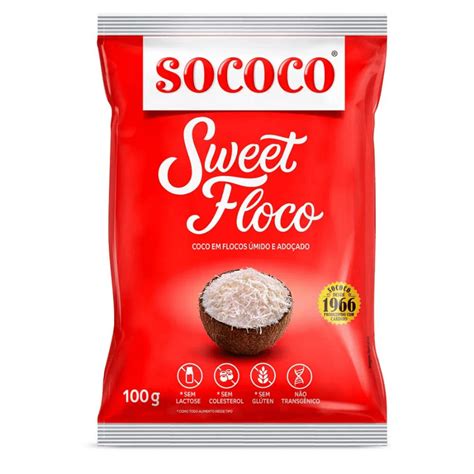 Coco Ralado Flocos Sweet 100g Sococo CONFEITARIA FRUTAS SECAS Na