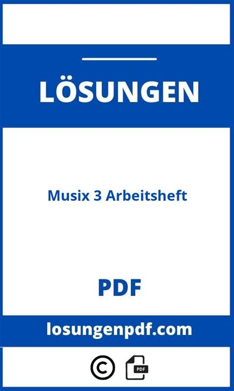 Musix 3 Arbeitsheft Lösungen Pdf