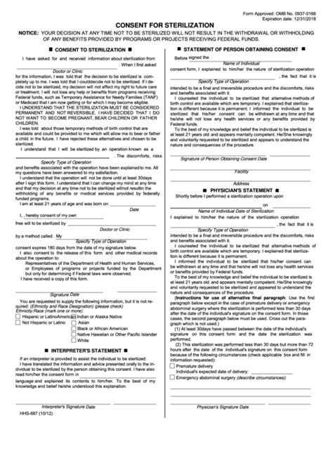 Consent For Sterilization Printable Pdf Download