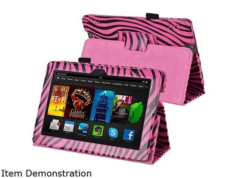 Insten Hot Pink Zebra Folio Leather Case Compatible With Amazon Kindle