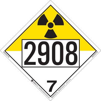 UN 2908 Hazard Class 7 Radioactive Materials Permanent Self Stick