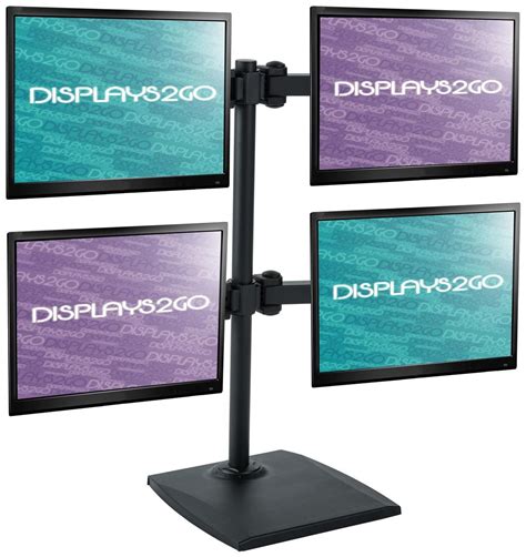 Desktop Quad Monitor Stand, Fits 4 Screens 10” to 24”, Height ...