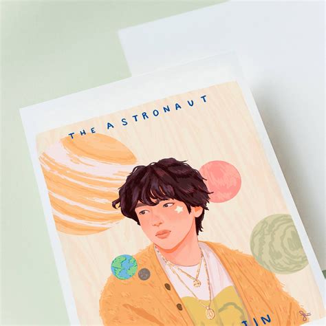 JIN THE ASTRONAUT Art Print Bts Jin the Astronaut Sketch - Etsy