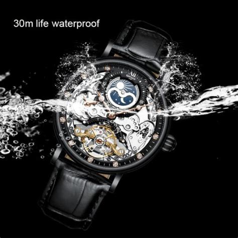 Kinyued Automatic Watch With Moon Phase Luxury Steampunk Men Mechanical