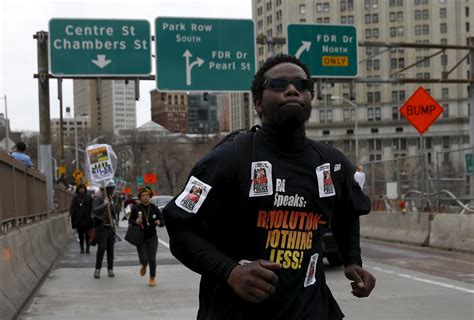 Protesters in New York Demonstrating Against Police Brutality Block