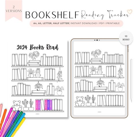 Bookshelf Reading Tracker Printable Books Read Books Read