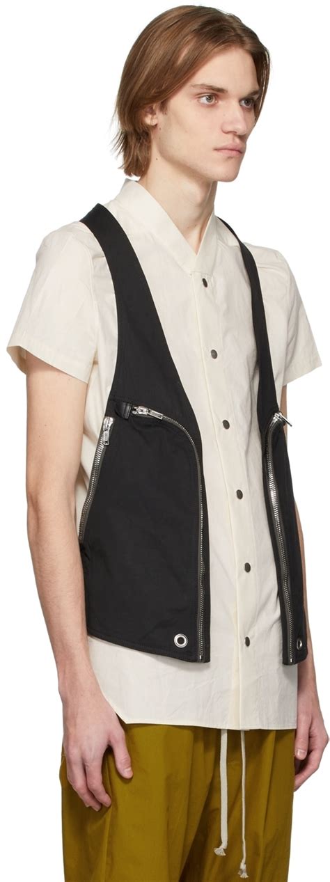 Rick Owens Black Canvas Bauhaus Harness Vest Rick Owens