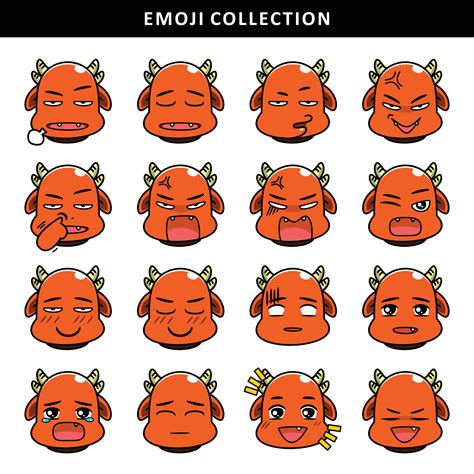 Cute Dragon Emoji Collection 8913613 Vector Art at Vecteezy