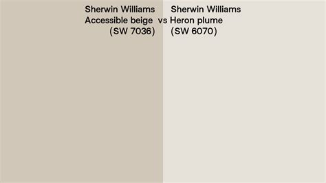 Sherwin Williams Accessible Beige Vs Heron Plume Side By Side Comparison