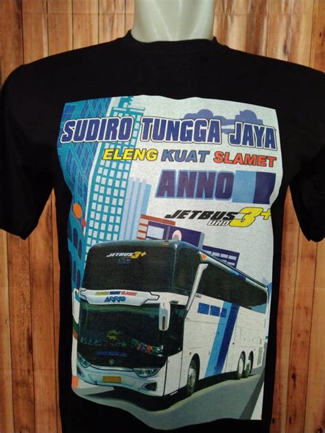 Jual Kaos Bis Hitam Warna Sudiro Tungga Jaya Baju Bus STJ Anno Tshirt