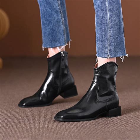 Chiko Odanda Square Toe Block Heels Ankle Boots