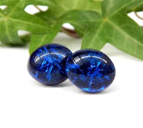 Reserved For Debra Royal Blue Dichroic Glass Sterling Silver Etsy Uk