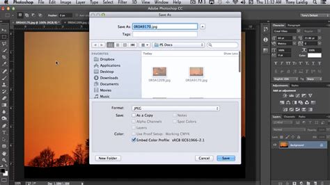 Choosing A File Format And Saving Files In Photoshop