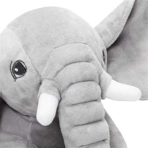 Pelúcia Infantil Almofada 50 cm Elefante Baby M Cinza W U