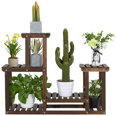 Freeport Park Bella Rectangular Multi Tiered Solid Wood Plant Stand