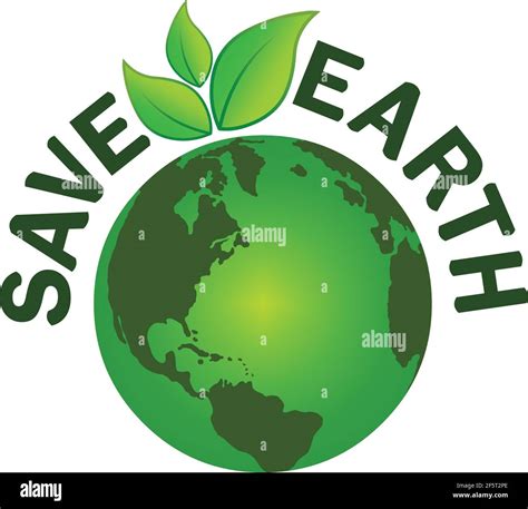 Save the earth logo vector illustration isolated in white background ...