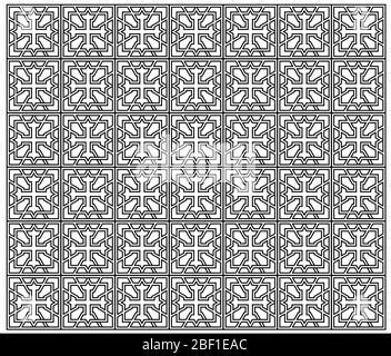 Coptic Clasic Cross Design Decorative Arabisc And Pattern High