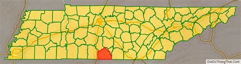 Map of Lincoln County, Tennessee - Thong Thai Real