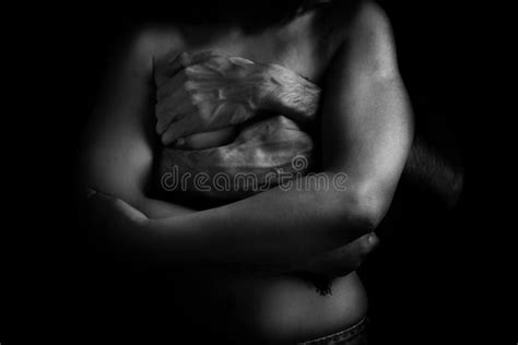 A Man Touching A Woman S Breastsexual Male Breast Adult Nude Sensuality Erotic Topless