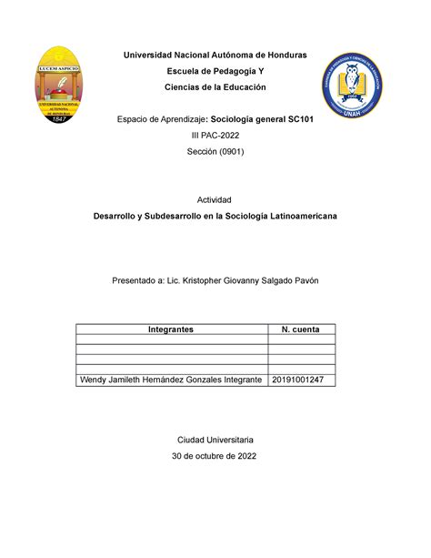 Desarrollo Y Subdesarrollo En La Sociolog A Latinoamericana Tarea